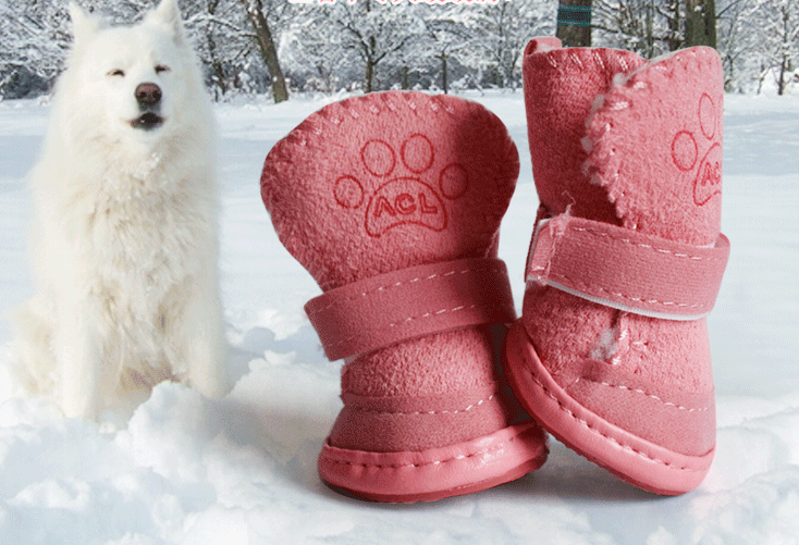 Botas de Neve de Pelo de Carneiro para Cães - Cáqui