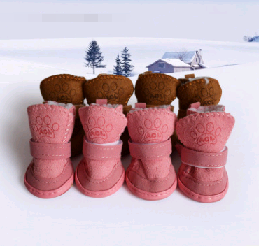 Botas de Neve de Pelo de Carneiro para Cães - Cáqui