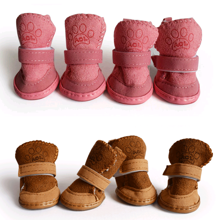 Botas de Neve de Pelo de Carneiro para Cães - Cáqui