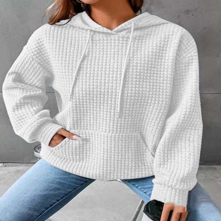 Suéter Solto Casual de Manga Longa Liso Feminino