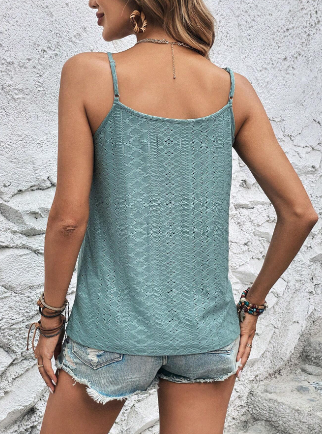 Camisole de Renda Contrastante Feminina