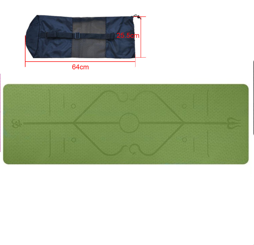 Tapete de Yoga TPE 6mm Antiderrapante com Guia de Postura