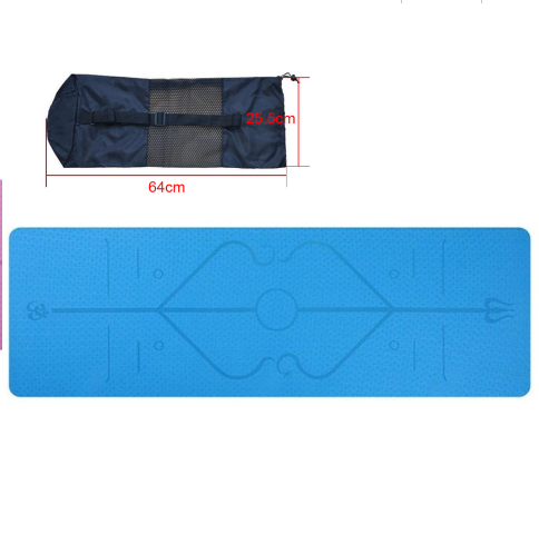 Tapete de Yoga TPE 6mm Antiderrapante com Guia de Postura
