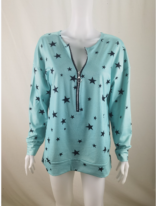 Moletom de Manga Longa com Estampa de Estrelas Feminino