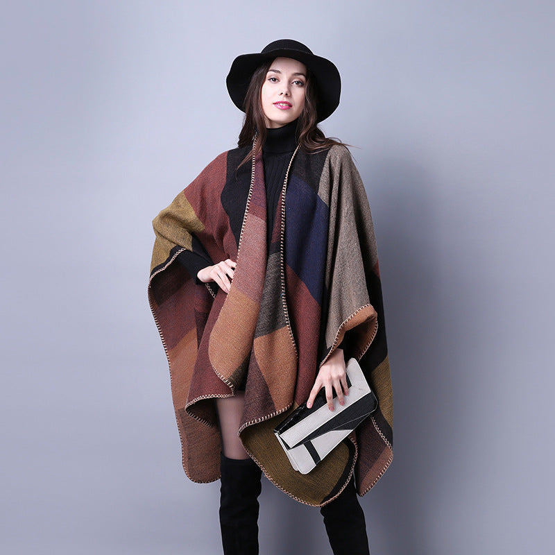 Cachecol Xadrez Versátil Feminino para Outono e Inverno