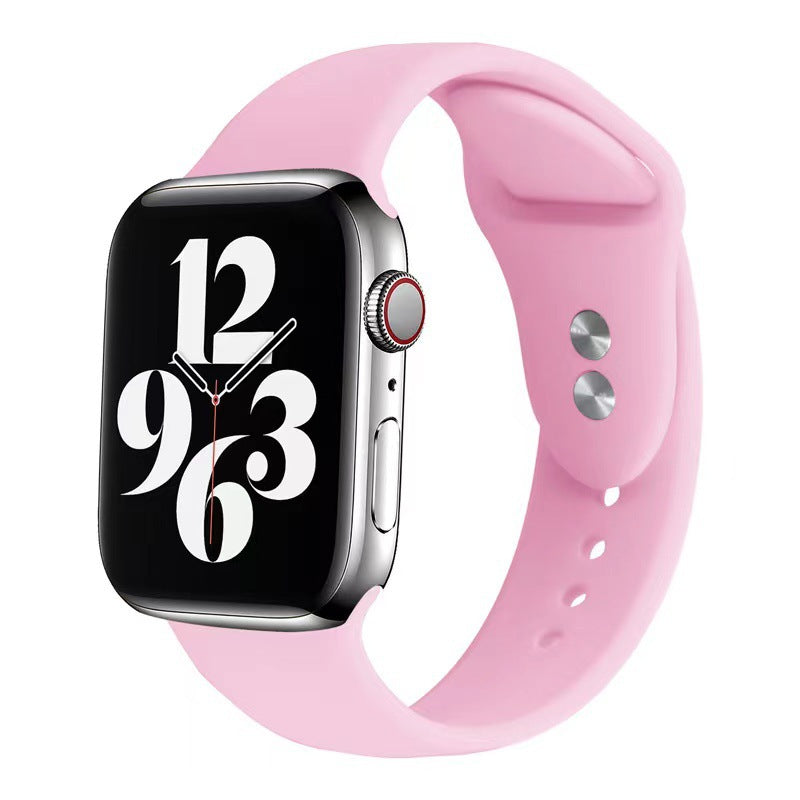 Pulseira de Silicone Cor Lisa para Relógio Inteligente com Fecho Duplo