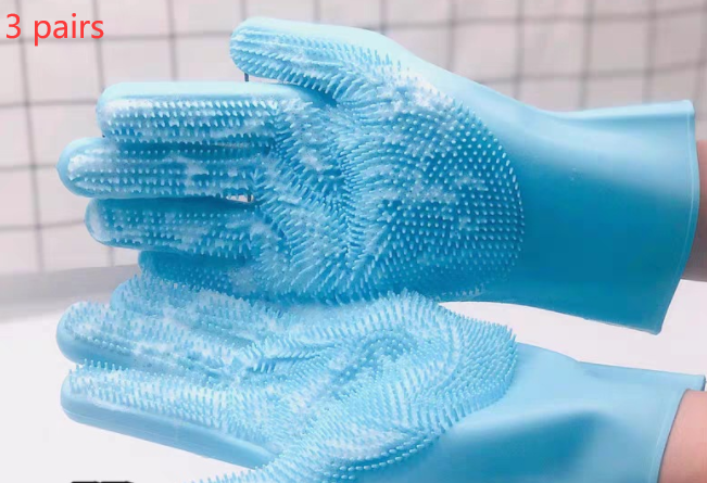 Luva de Banho de Silicone com Cerdas para Cães e Gatos