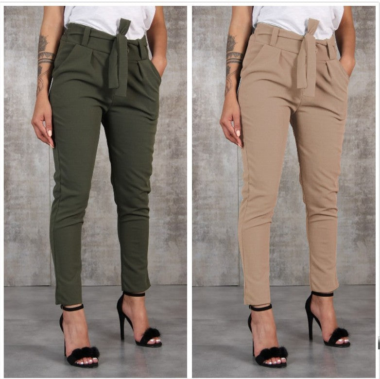 Calça Casual de Cintura Versátil