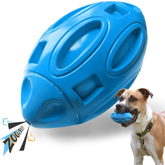 Bola de Rugby de Borracha com Som Resistente para Cães