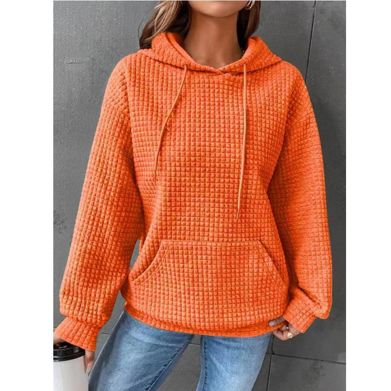 Suéter Solto Casual de Manga Longa Liso Feminino