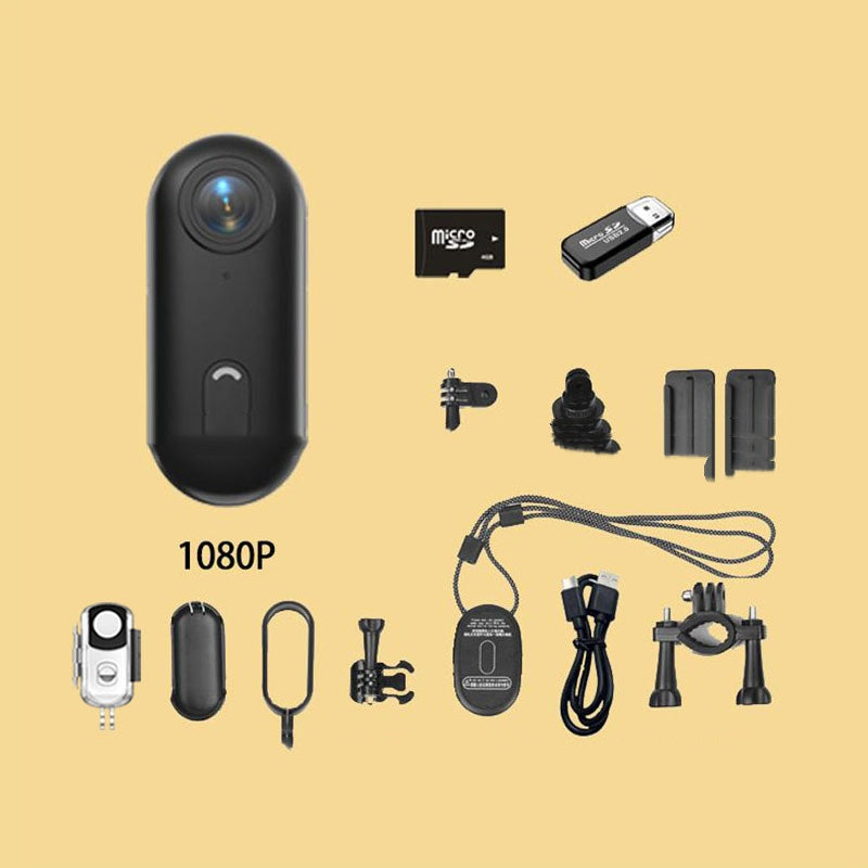Câmera Esportiva para Capacete de Moto e Bicicleta, Mini Câmera de Ação 4K Profissional e Câmera Corporal