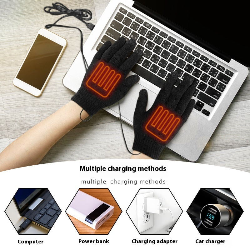 Luvas Térmicas de Tricô com Aquecimento Elétrico USB