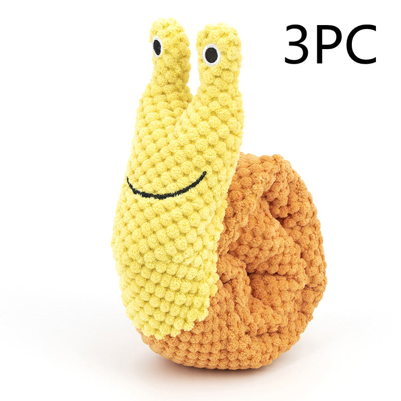 Brinquedo de Cheirar em Formato de Caracol com Apito para Cães - Dispensador de Petiscos