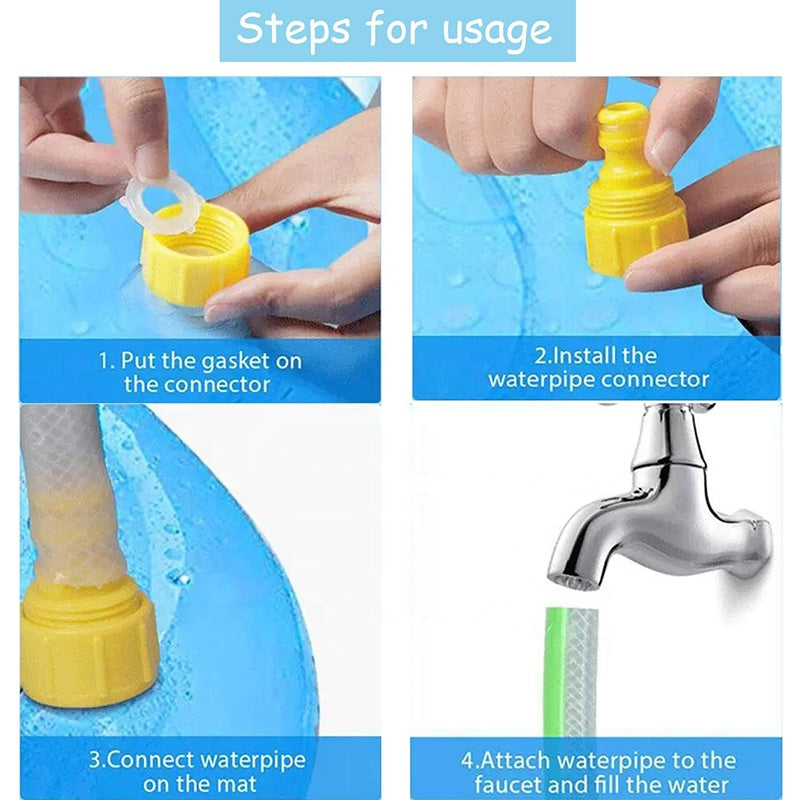 Esguicho para Cães e Tapete de Natação Antiderrapante - Piscina de Brincar