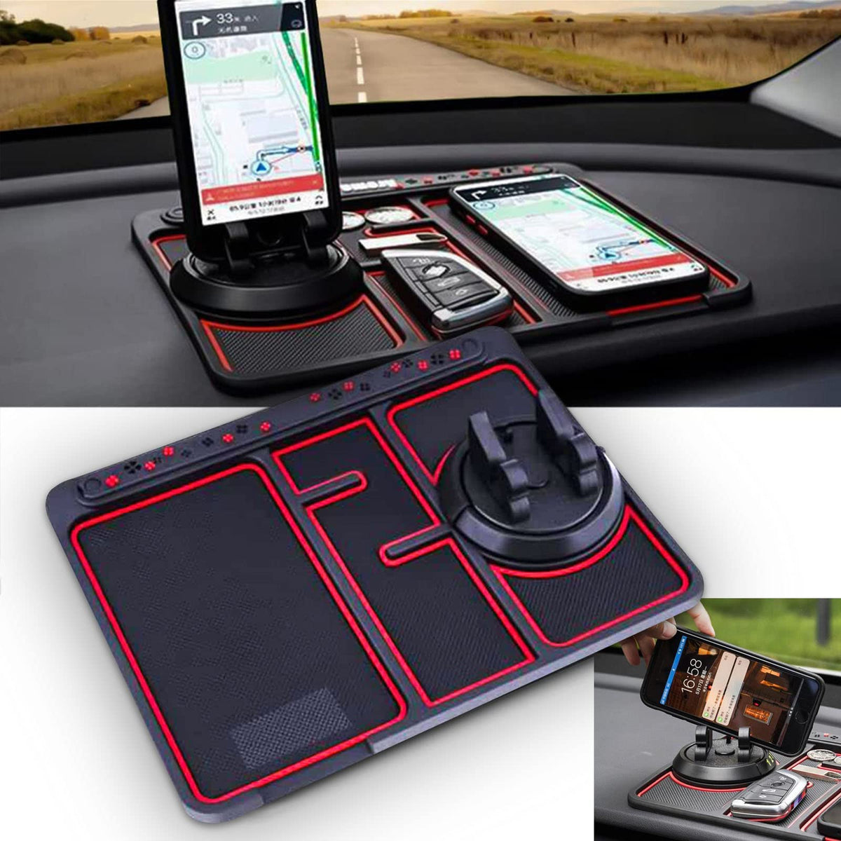 Tapete Antiderrapante para Celular no Painel do Carro