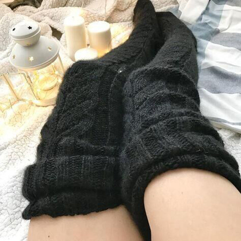 Meias Acima do Joelho Alongadas de Tricô - Inverno