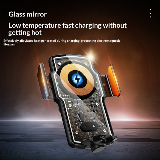 Suporte Transparente de Celular para Carro com Carregamento Rápido sem Fio