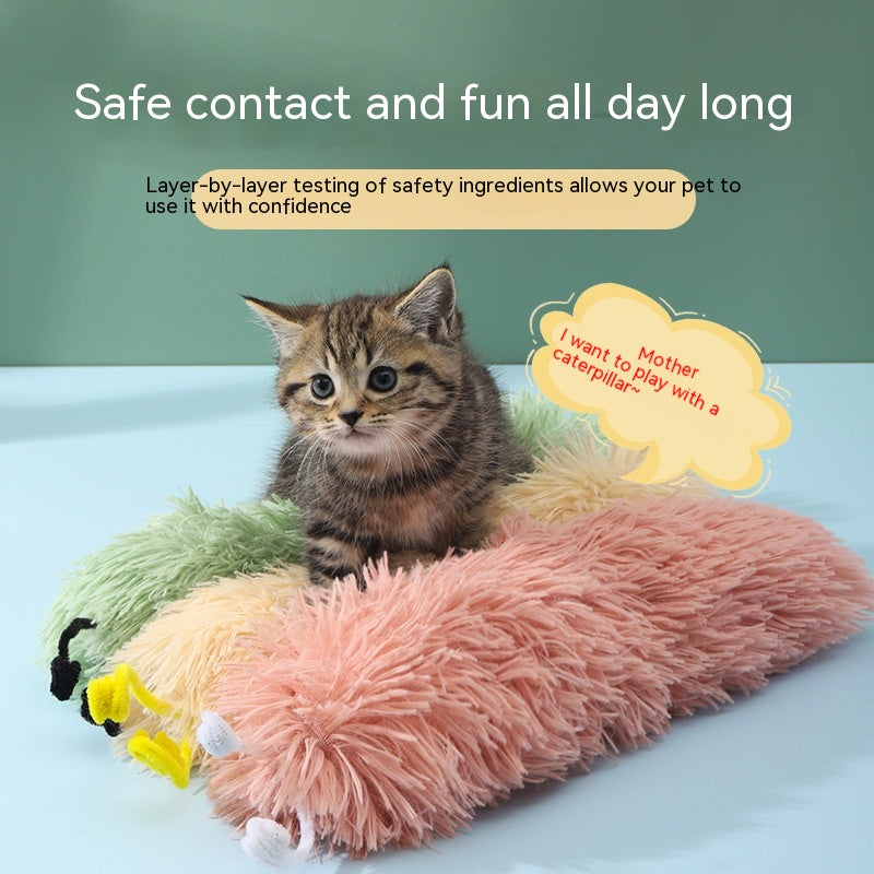 Brinquedo de Papel com Som em Formato de Lagarta para Gatos - Resistente a Mordidas