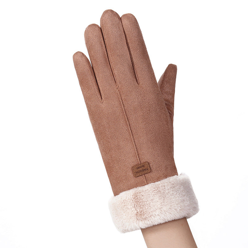 Luvas Térmicas de Camurça com Forro Duplo de Veludo Femininas - Inverno