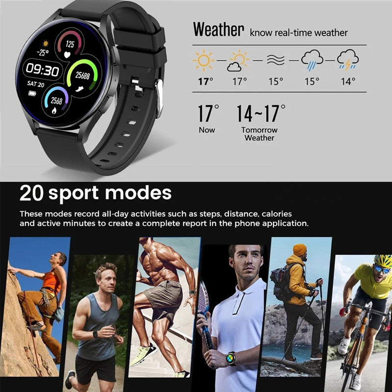 Relógio Inteligente Esportivo Feminino com Bluetooth, Frequência Cardíaca e Chamadas