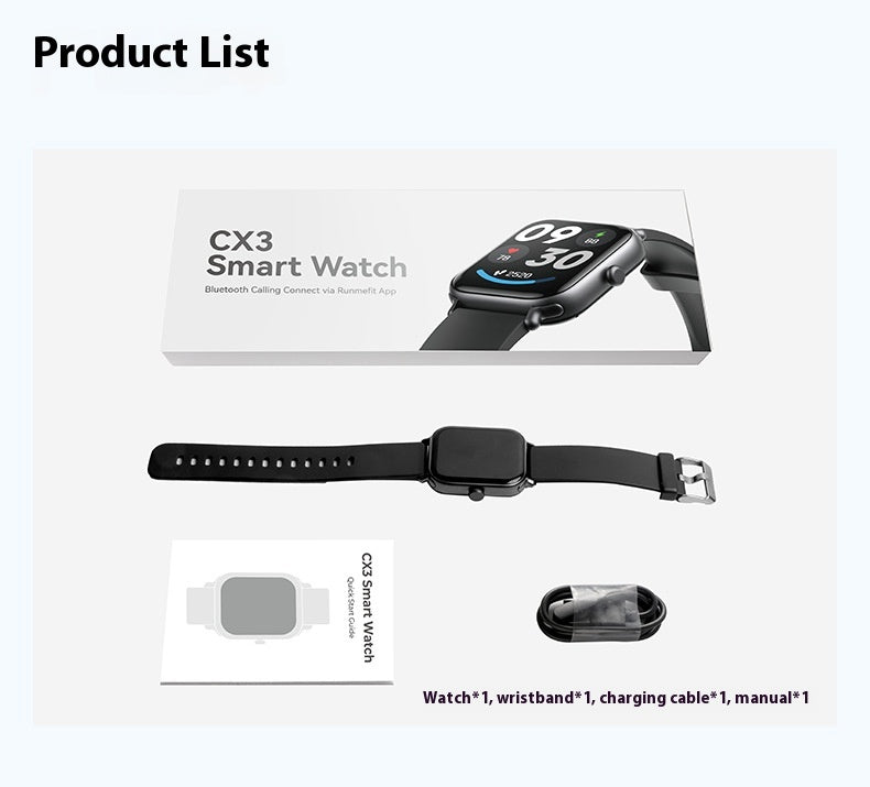 Pulseira Inteligente Esportiva com Chamadas Bluetooth, Monitoramento de Frequência Cardíaca e Oxigênio no Sangue, à Prova d'Água