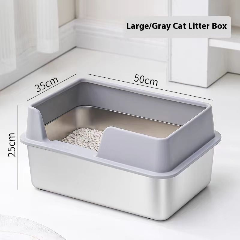 Caixa de Areia de Inox com Borda Alta Anti-respingo