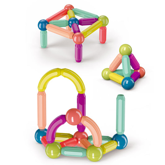 Blocos de Montar Magnéticos Montados, Brinquedo de Educação Infantil