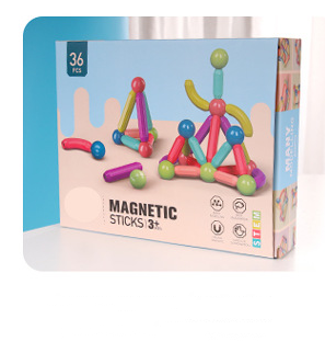 Blocos de Montar Magnéticos Montados, Brinquedo de Educação Infantil