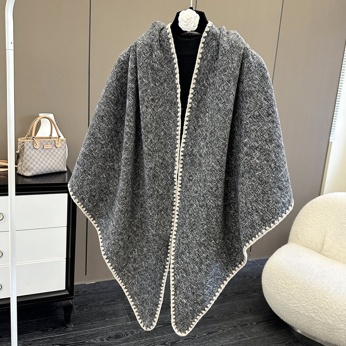 Cachecol de Outono e Inverno com Estilo Sofisticado para Uso ao Ar Livre