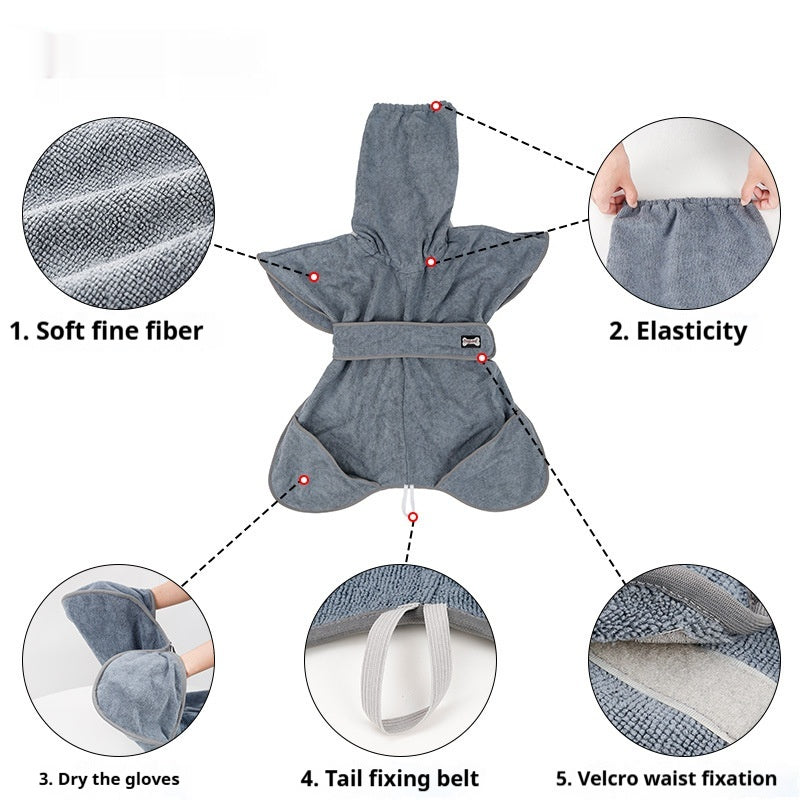 Toalha de Banho de Algodão Super Absorvente de Secagem Rápida para Pets