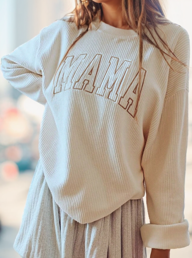 Moletom Solto com Estampa Bordada Feminino