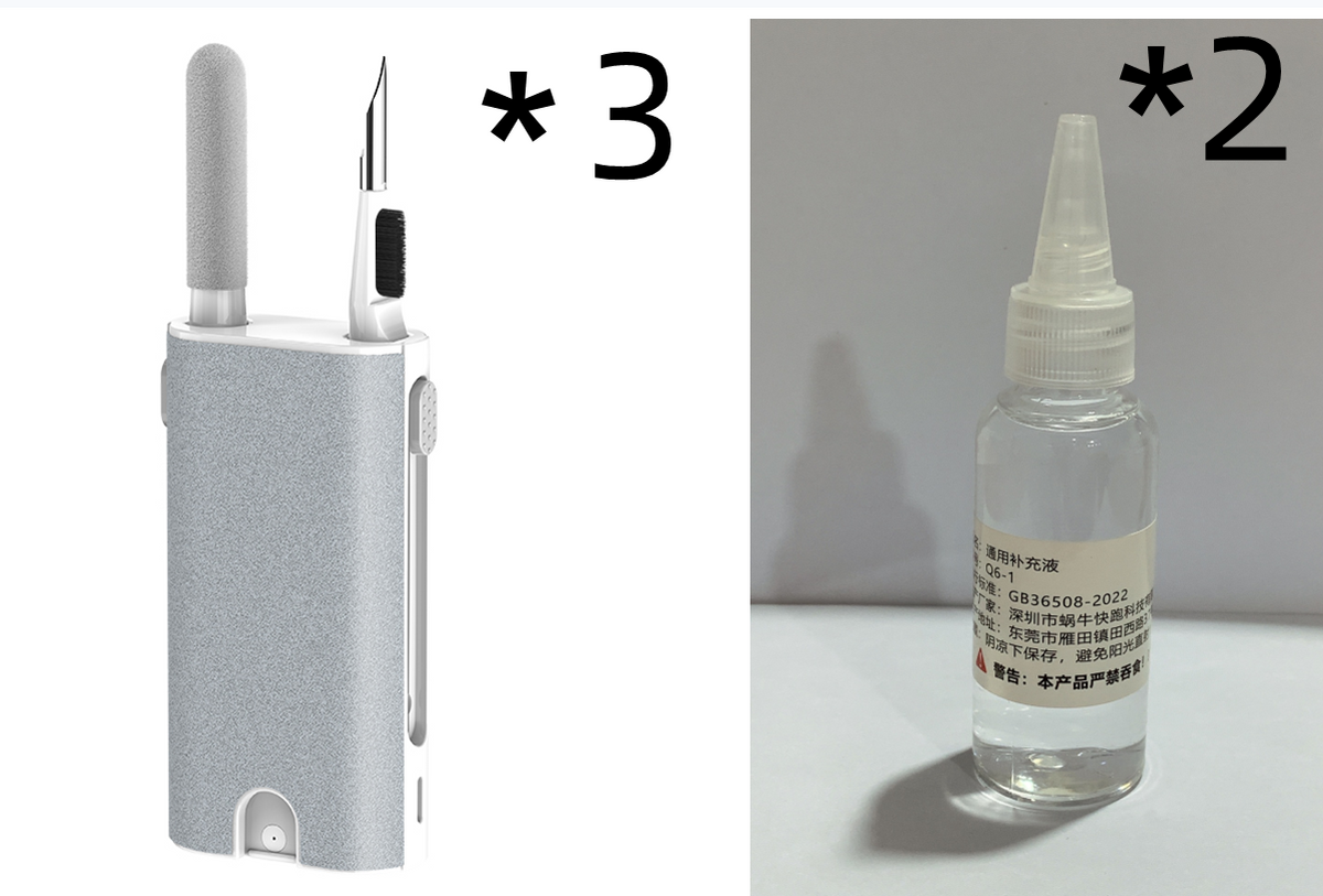 Kit 5 em 1 de Limpeza para Telas, Câmeras, Celulares, Tablets, Notebooks e Fones, com Escova e Caneta, para Escritório