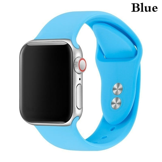 Pulseira de Silicone Cor Lisa para Relógio Inteligente com Fecho Duplo