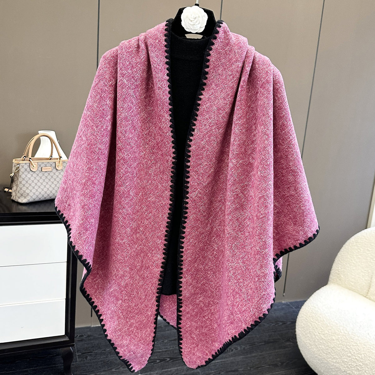 Cachecol de Outono e Inverno com Estilo Sofisticado para Uso ao Ar Livre