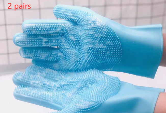 Luva de Banho de Silicone com Cerdas para Cães e Gatos