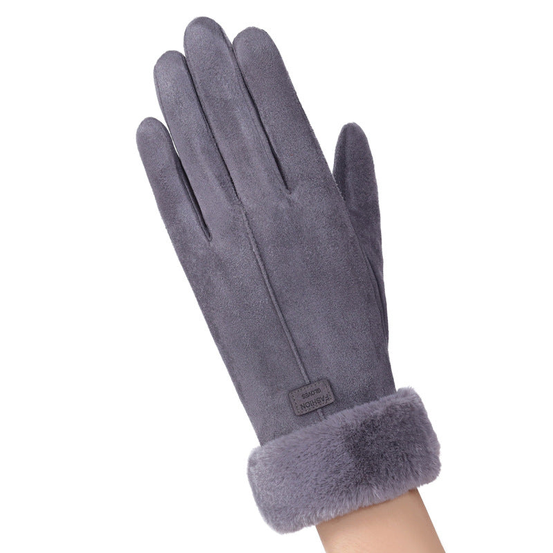 Luvas Térmicas de Camurça com Forro Duplo de Veludo Femininas - Inverno