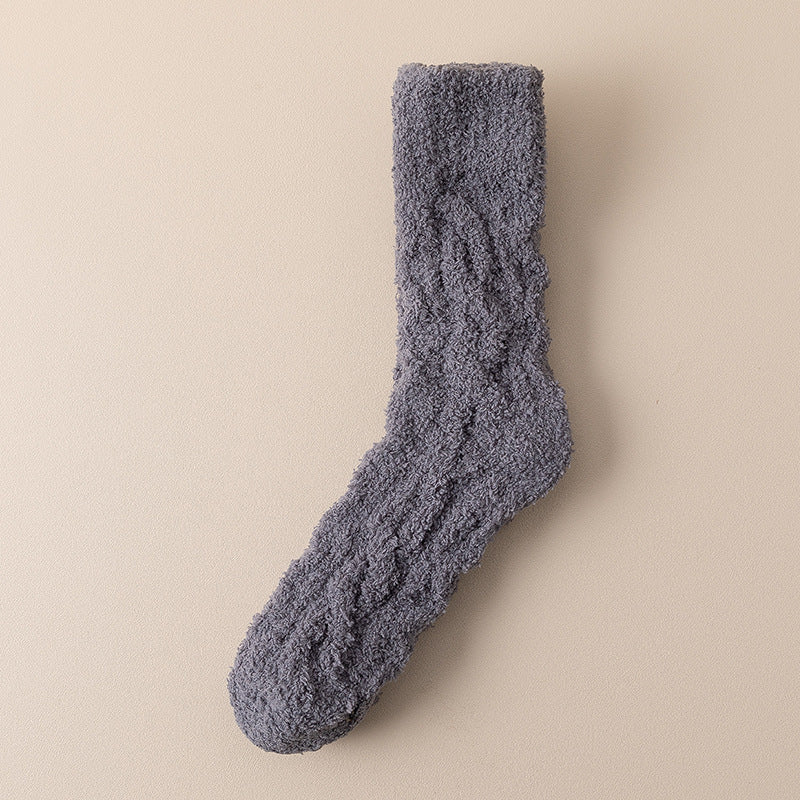 Meias de Coral Fleece Felpudas e Grossas para Casa - Inverno