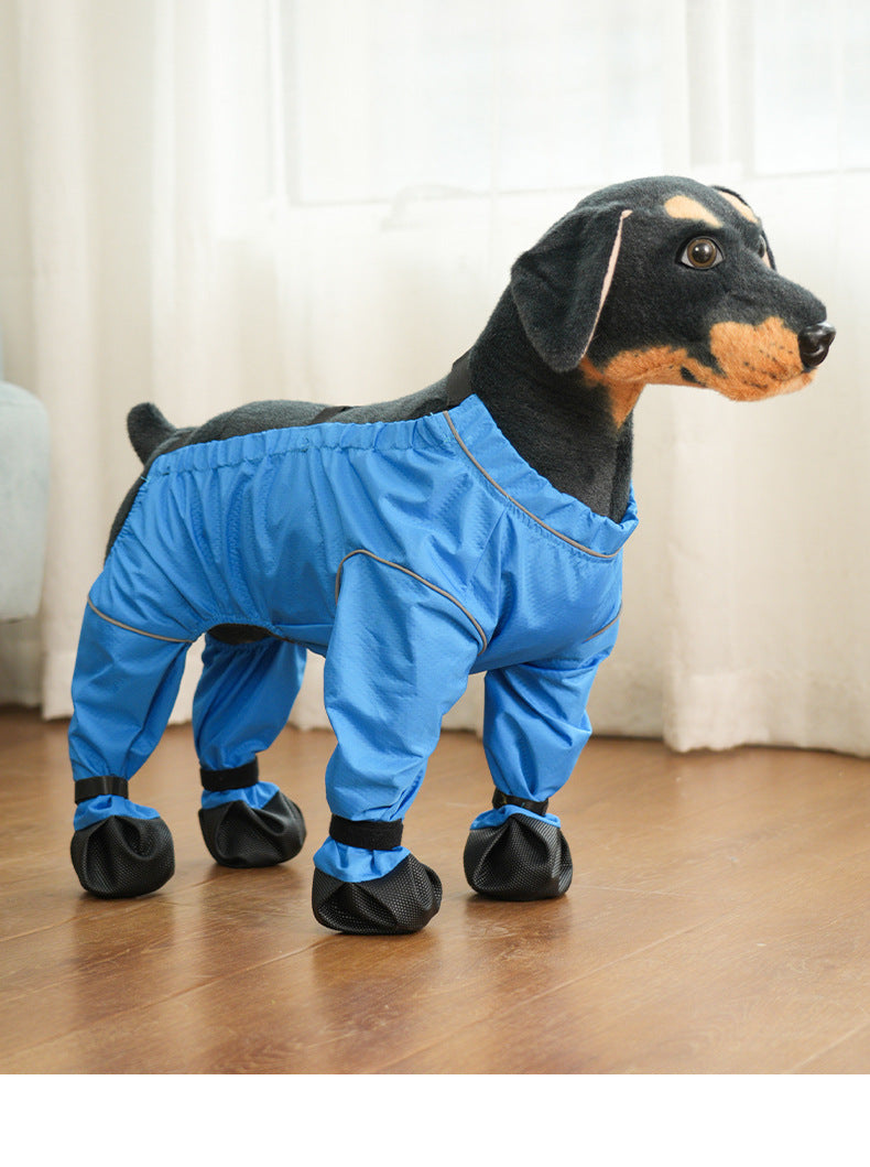 Macacão Anti-sujeira com Protetor de Patas para Passeio de Cães