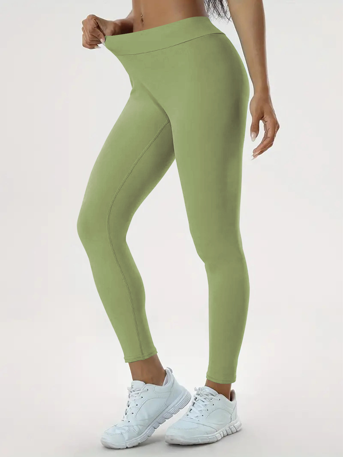 Calça Feminina de Yoga de Cintura Alta, Muito Elástica, Justa para Fitness