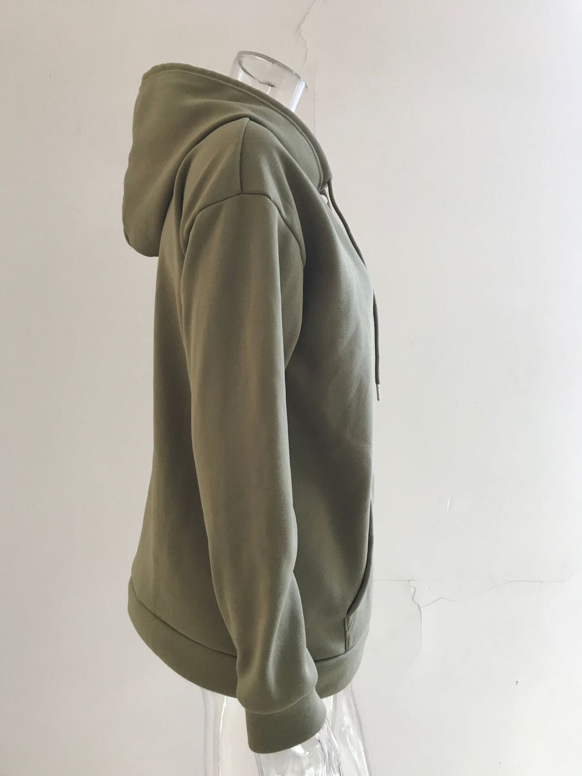 Moletom com Capuz de Manga Longa, Bolsos, Botões e Cordão Casual