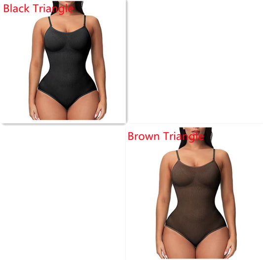 Macacão de Alças Sem Costura Modelador Casual Feminino