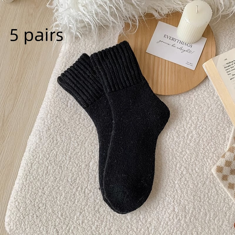 Meias Grossas de Tricô Lisas para Casa - Inverno