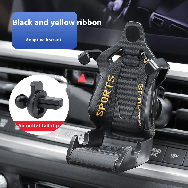 Suporte de Celular para Carro Formato de Banco de Corrida, com Clipe para Saída de Ar e Rotação de 360°, para o Interior do Veículo
