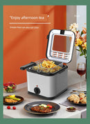 Fritadeira Elétrica 110V Máquina para Espetos Fritos Batata Frita Cilindro Simples/Duplo Máquina de Bolinhos Fritos Panela de Fritura a Gás