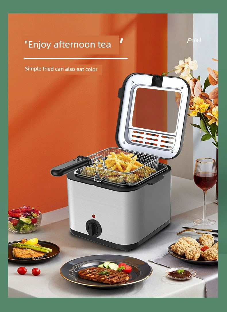 Fritadeira Elétrica 110V Máquina para Espetos Fritos Batata Frita Cilindro Simples/Duplo Máquina de Bolinhos Fritos Panela de Fritura a Gás
