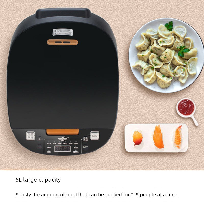 Panela de arroz doméstico multifuncional, nomeação inteligente, tempo e aquecimento, alto fogo e cozimento rápido, 5L