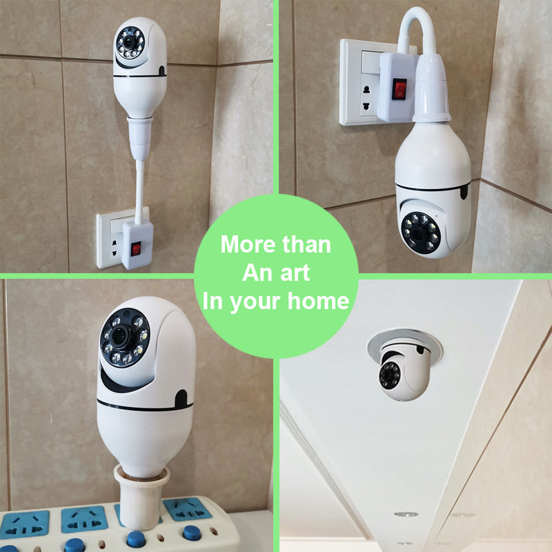 Câmera WiFi 1080P em Lâmpada E27 com Zoom 4X, Monitoramento de Alarme Doméstico 5G