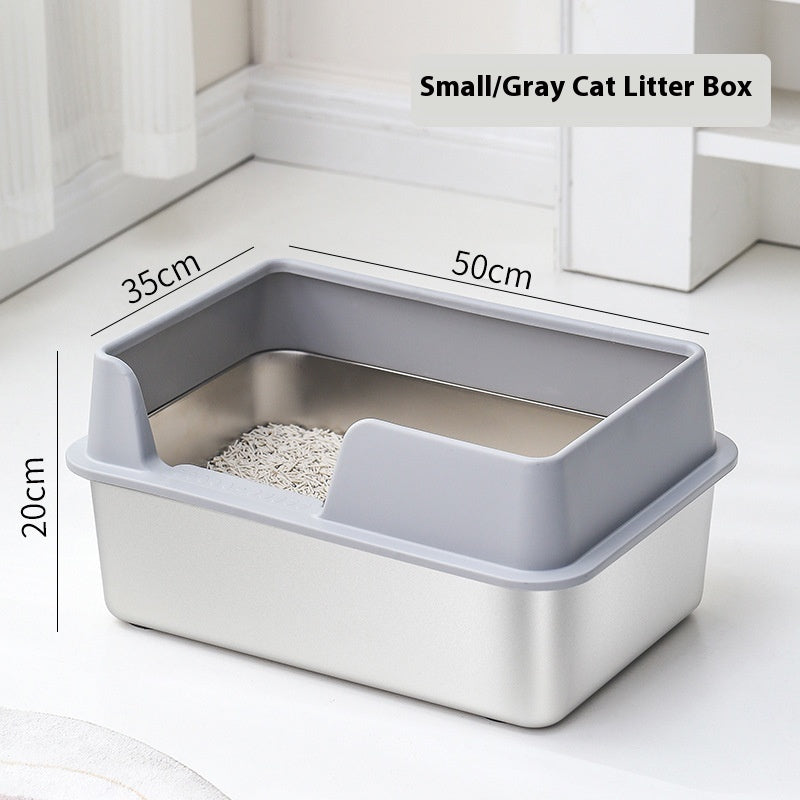 Caixa de Areia de Inox com Borda Alta Anti-respingo
