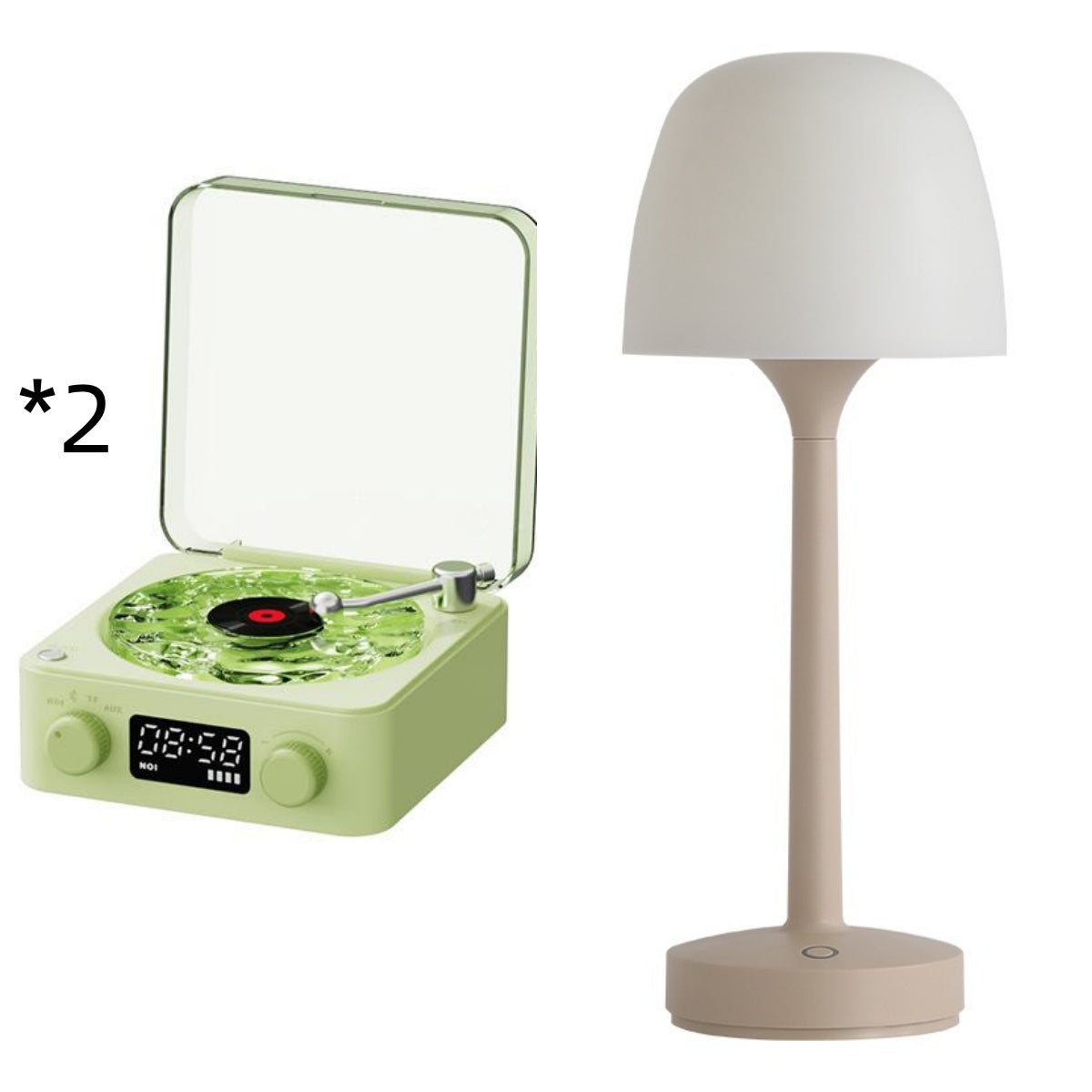 Caixa de Som Retrô Formato Vitrola com Luz RGB