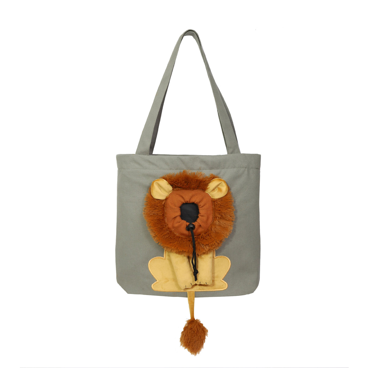 Bolsa de Transporte Macia em Formato de Leão para Gatos e Cães, com Zíperes de Segurança